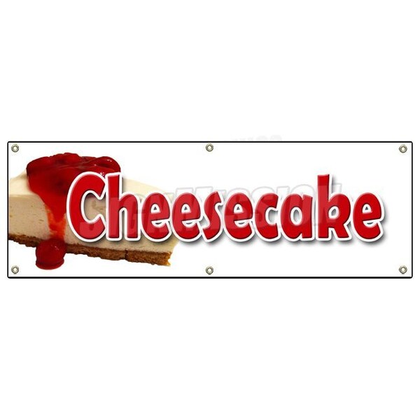 CHEESECAKE BANNER SIGN bakery crust cream cheese strawberry cake baker